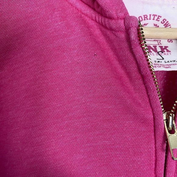 Y2k Small Victorias Secret Love PINK Full Zip Hoodie Bling Sequin University Dog - Picture 7 of 8